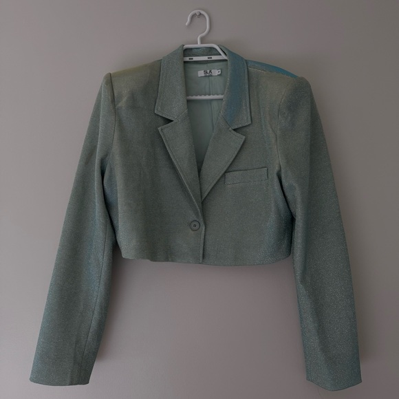 SLA The Label Mint Glitter Blazer Jacket - Picture 2 of 3
